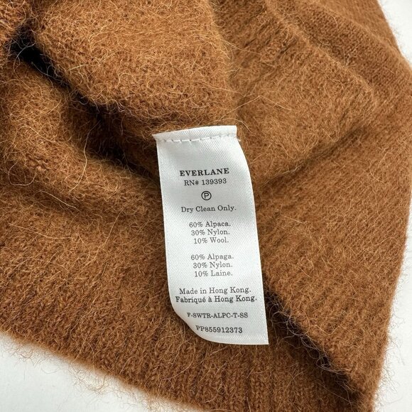 Everlane Women's NWT Brown The Alpaca Wool Short Sleeve Tee Sweater S/C35 - Picture 9 of 13